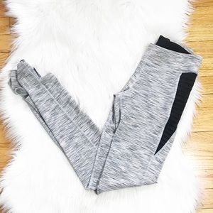 Ivivva Space Gray Ribbed Stirrup Leggings